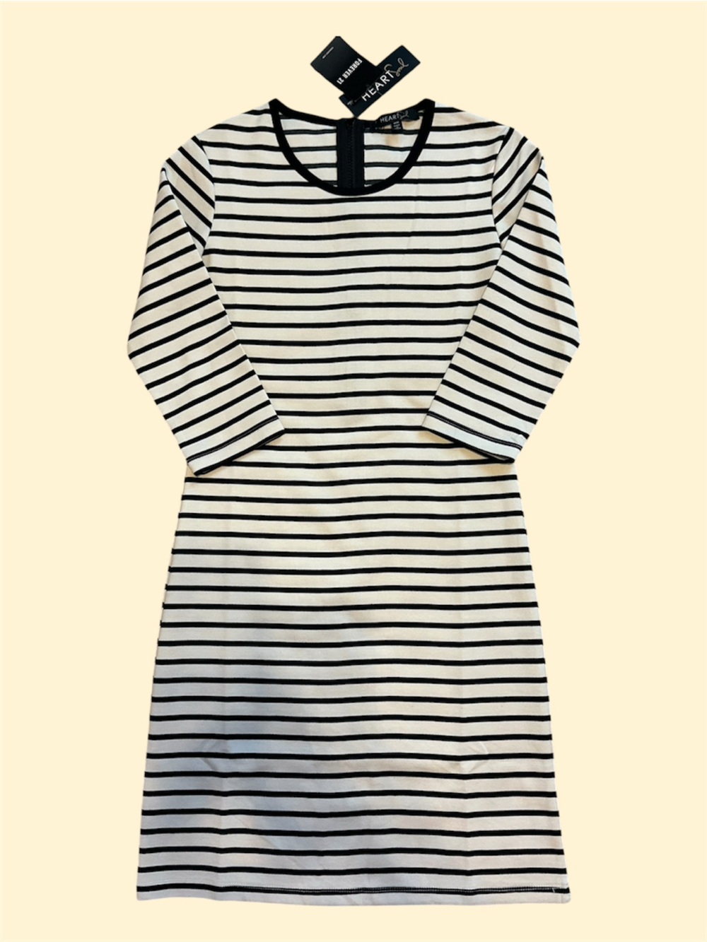 Forever 21 Striped Midi Dress in White & Black Size Medium NWT